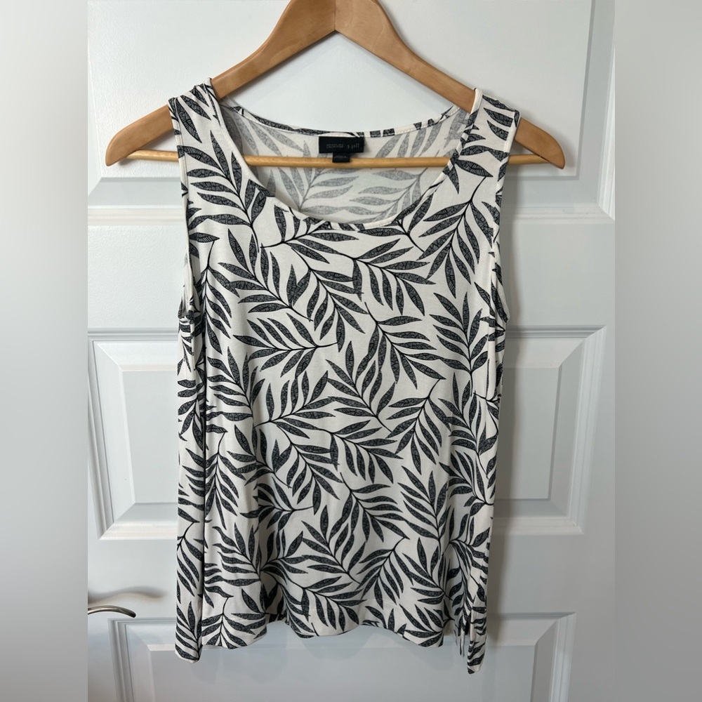 J. Jill Wearever Collection Tropical Print Knit Sleeveless Top SZ XS